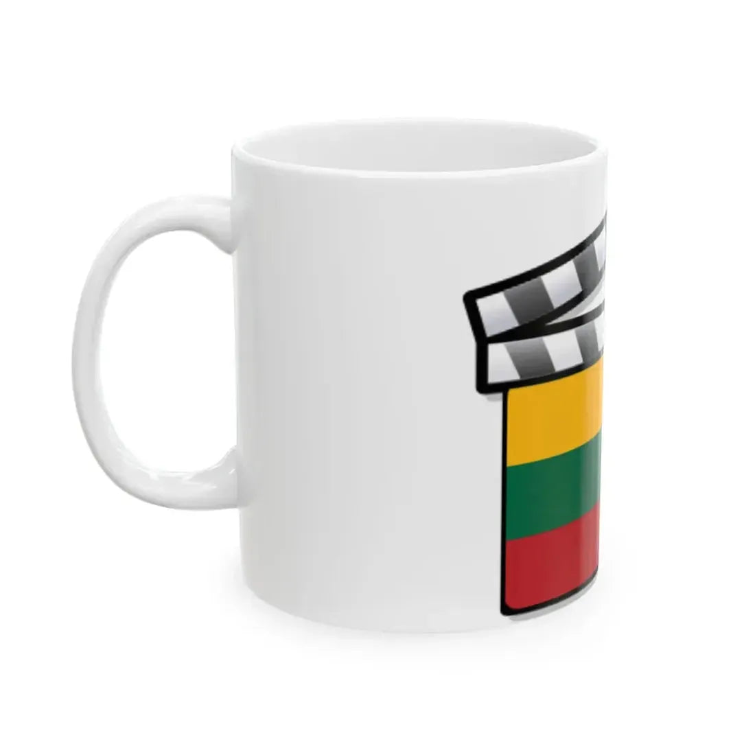 Lithuania film clapperboard (Lithuania) White Coffee Mug - Go Mug Yourself