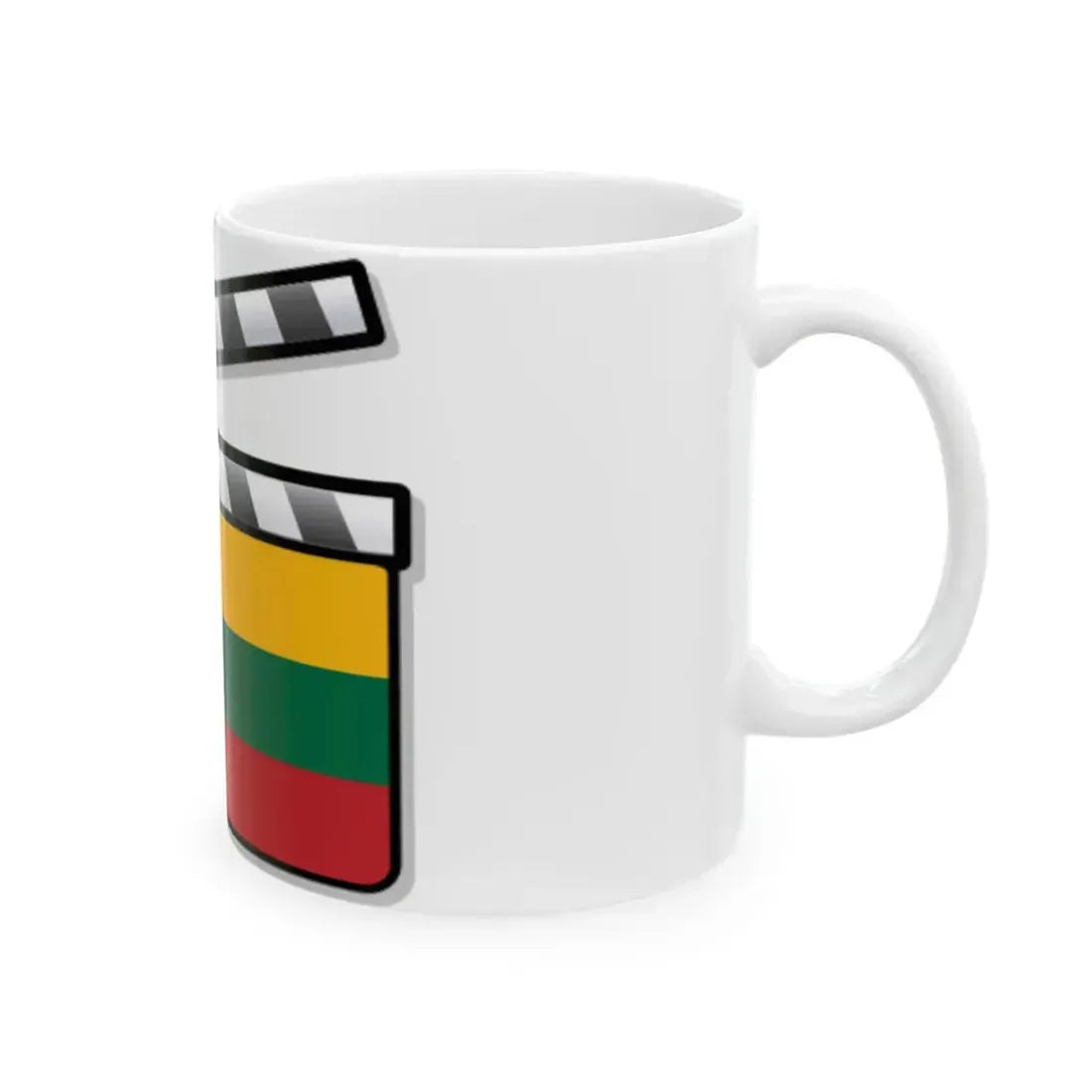 Lithuania film clapperboard (Lithuania) White Coffee Mug - Go Mug Yourself