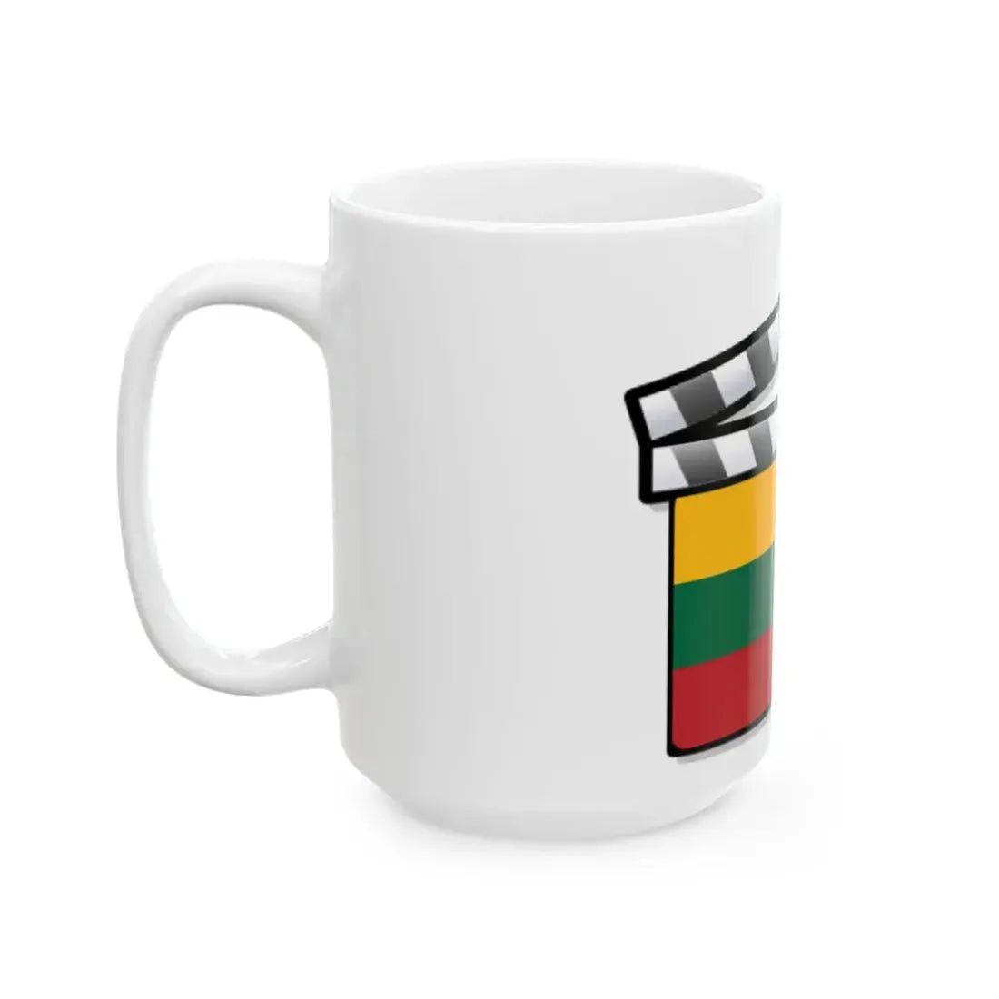 Lithuania film clapperboard (Lithuania) White Coffee Mug - Go Mug Yourself