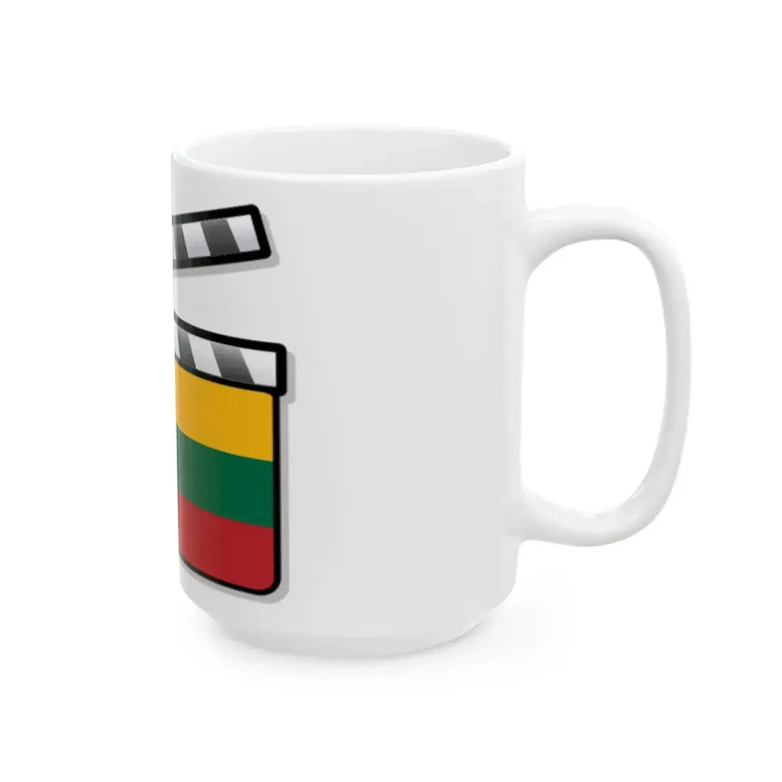 Lithuania film clapperboard (Lithuania) White Coffee Mug - Go Mug Yourself