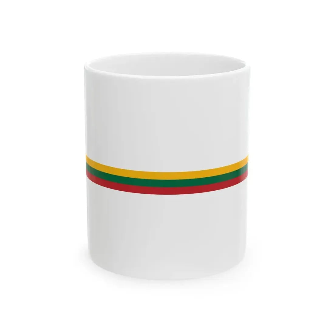 Lithuania flag bar (Lithuania) White Coffee Mug 11oz - Go Mug Yourself