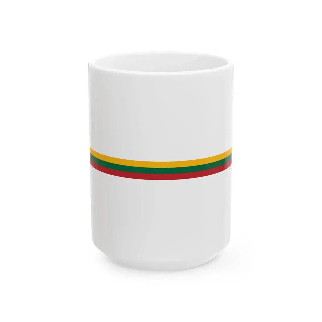 Lithuania flag bar (Lithuania) White Coffee Mug 15oz - Go Mug Yourself