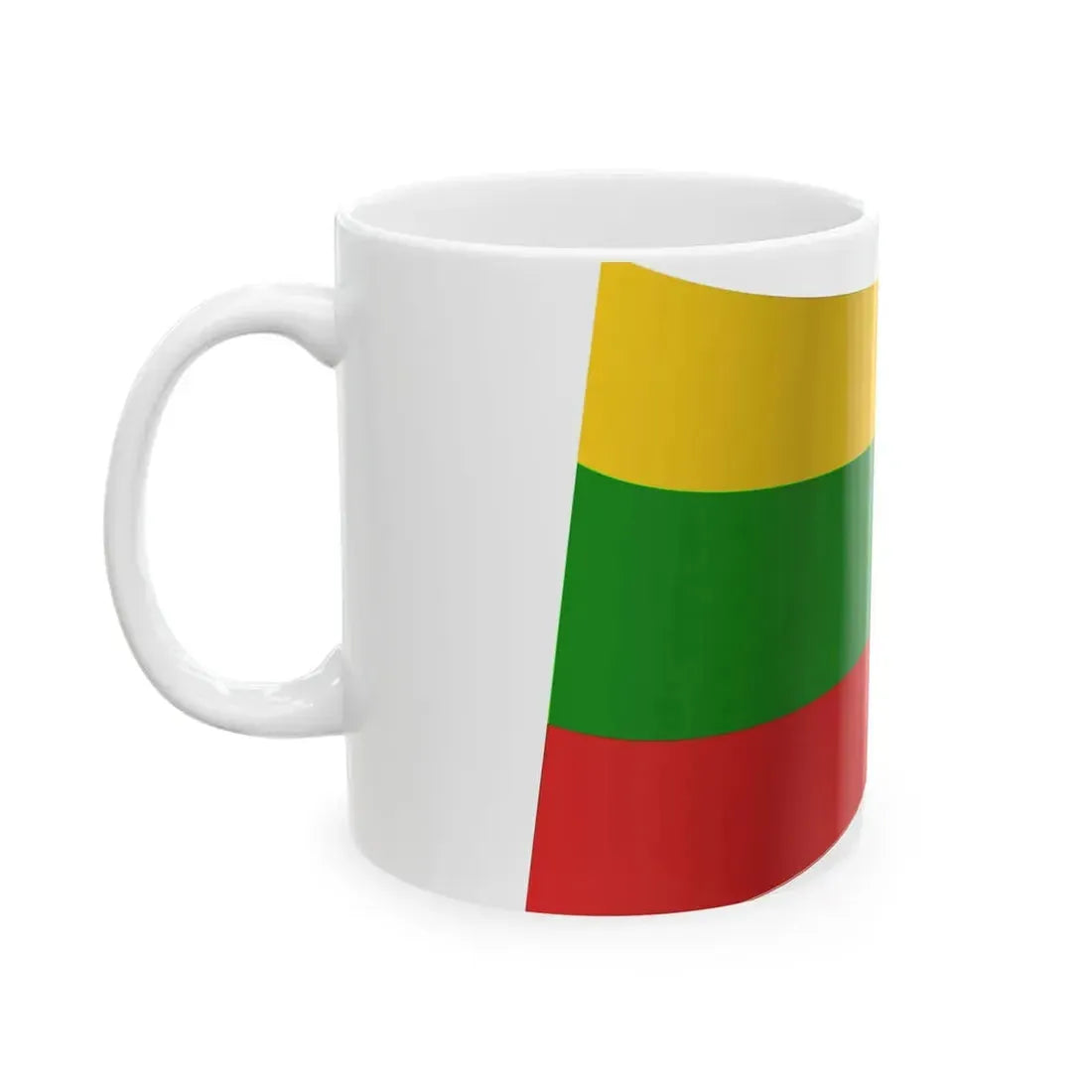 Lithuania Flag - iconic waving (Lithuania) White Coffee Mug - Go Mug Yourself