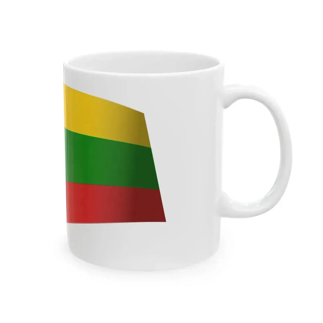 Lithuania Flag - iconic waving (Lithuania) White Coffee Mug - Go Mug Yourself