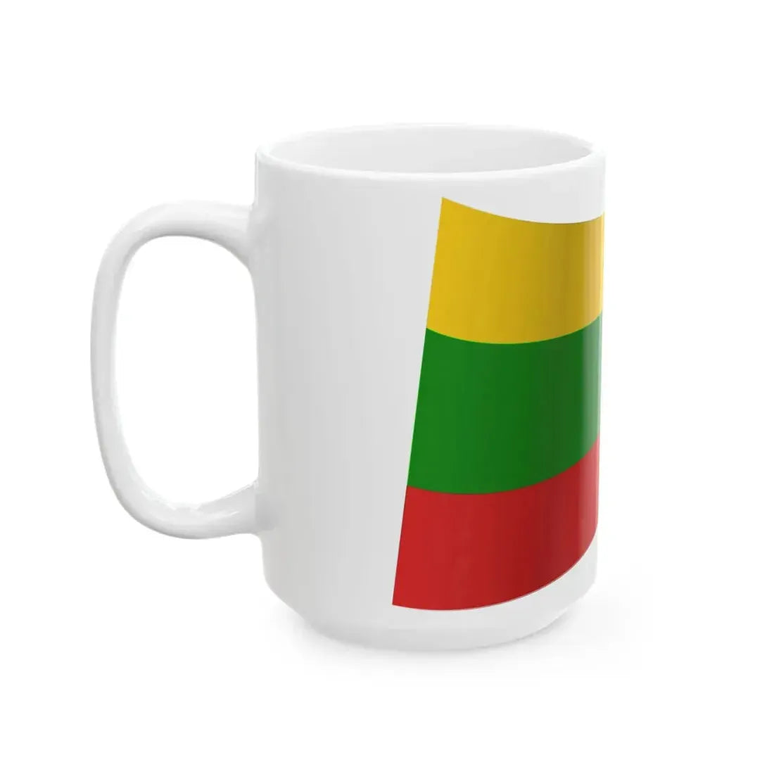 Lithuania Flag - iconic waving (Lithuania) White Coffee Mug - Go Mug Yourself
