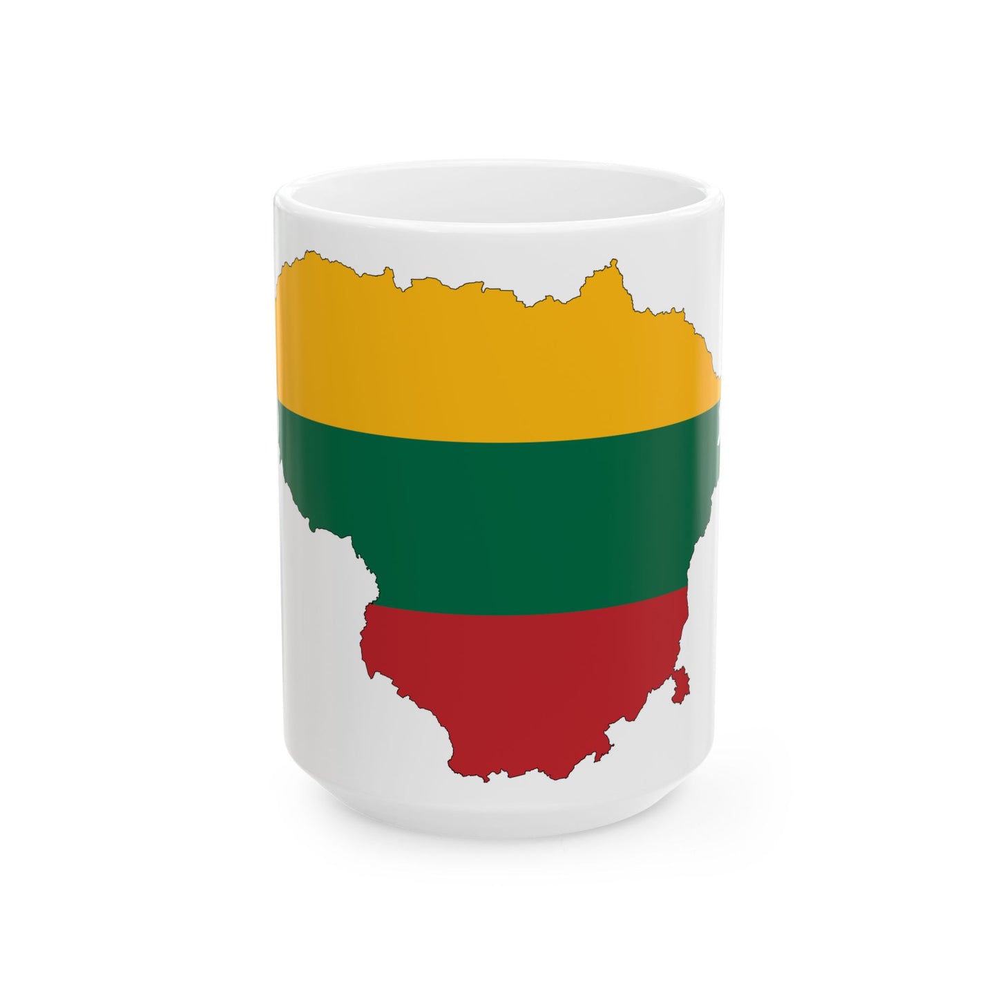 Lithuania-Flagmap (Lithuania) White Coffee Mug-15oz-Go Mug Yourself