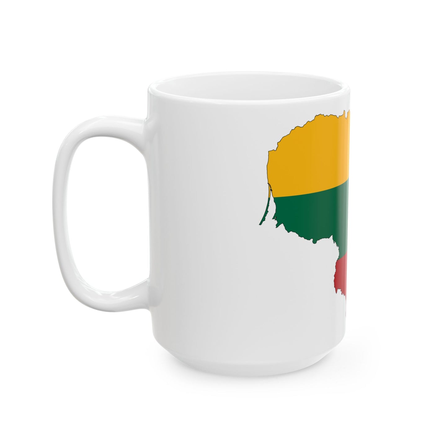 Lithuania-Flagmap (Lithuania) White Coffee Mug-Go Mug Yourself