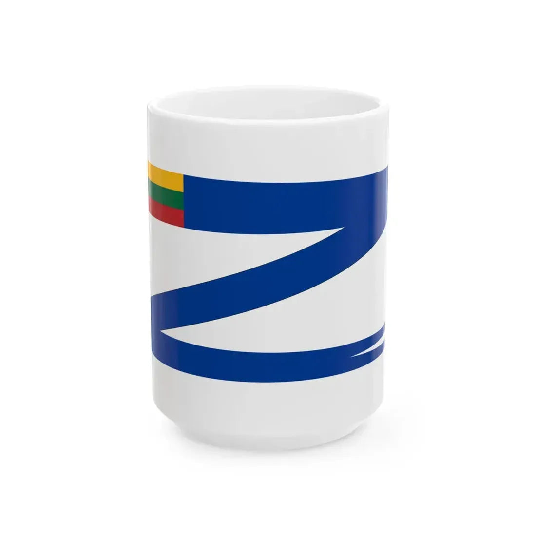 Lithuanian Naval pennant (Lithuania) White Coffee Mug 15oz - Go Mug Yourself