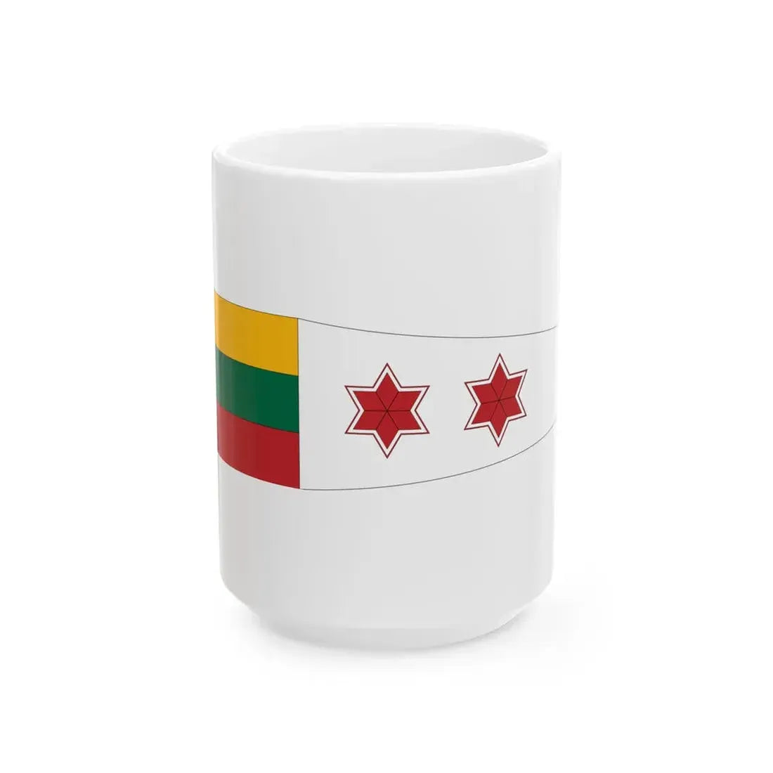 Lithuanian Navy Brigade Commanders pennant (Lithuania) White Coffee Mug 15oz - Go Mug Yourself