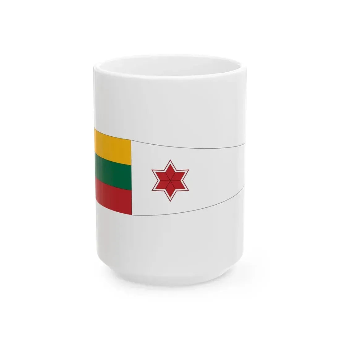Lithuanian Navy Division Commanders pennant (Lithuania) White Coffee Mug 15oz - Go Mug Yourself