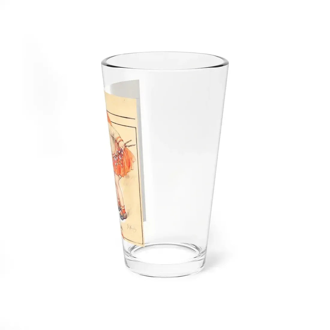 Little Girl Feeding the Bunnies, probable magazine cover - Pint Glass 16oz - Go Mug Yourself