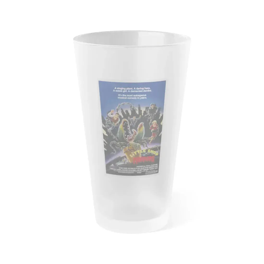 LITTLE SHOP OF HORRORS 1986 Movie Poster - Frosted Pint Glass 16oz 16oz Frosted - Go Mug Yourself