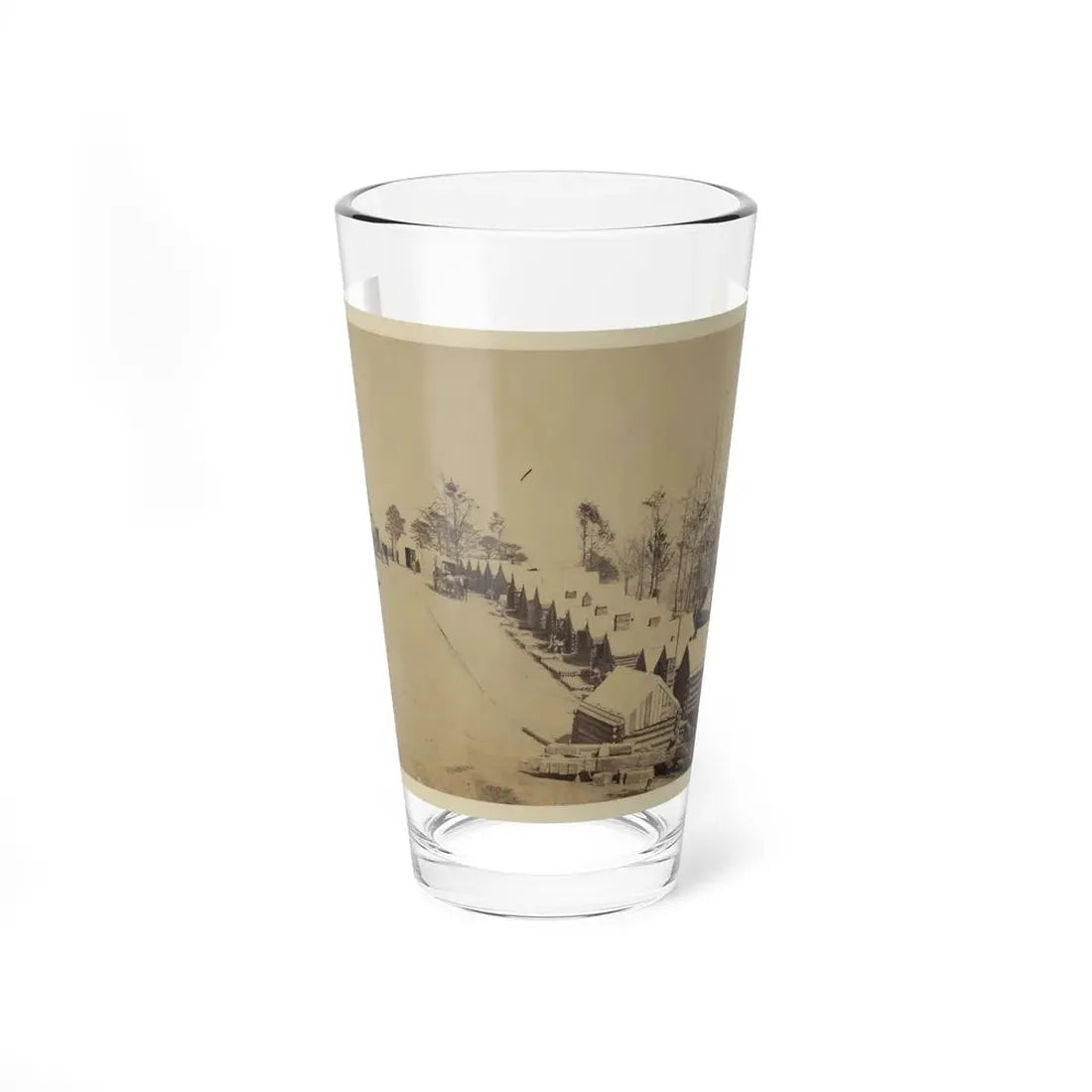 Log Cabin Barracks At A Military Facility (U.S. Civil War) Pint Glass 16oz 16oz - Go Mug Yourself