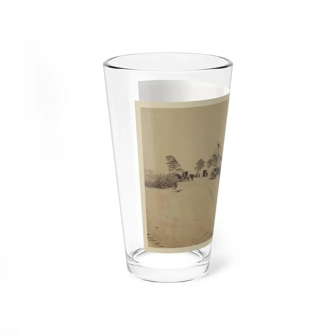 Log Cabin Barracks At A Military Facility (U.S. Civil War) Pint Glass 16oz - Go Mug Yourself