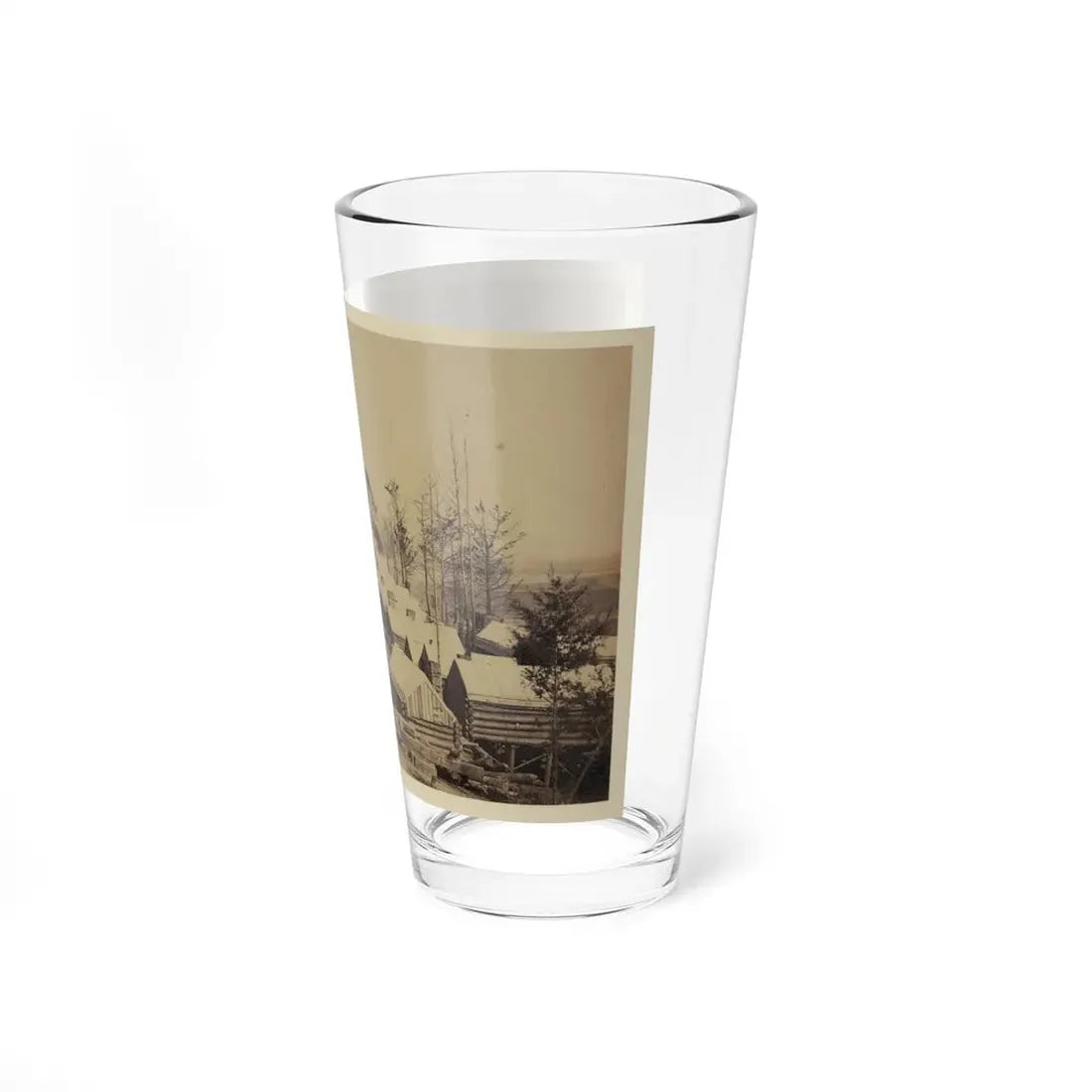Log Cabin Barracks At A Military Facility (U.S. Civil War) Pint Glass 16oz - Go Mug Yourself