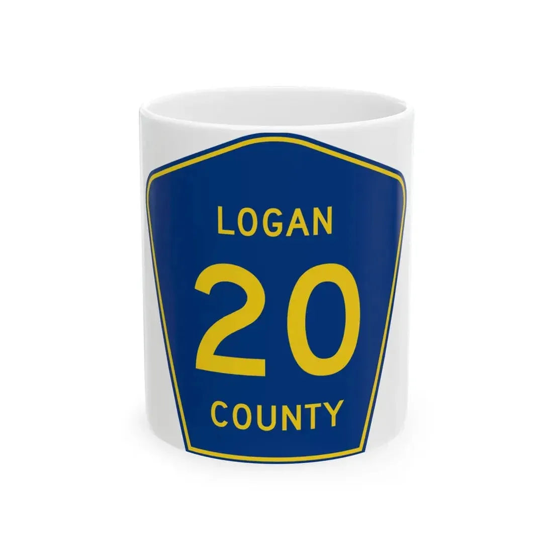 Logan County 20 (Illinois) (Road Sign) White Coffee Mug 11oz - Go Mug Yourself