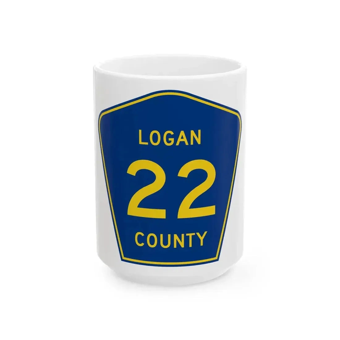 Logan County 22 (Illinois) (Road Sign) White Coffee Mug 15oz - Go Mug Yourself