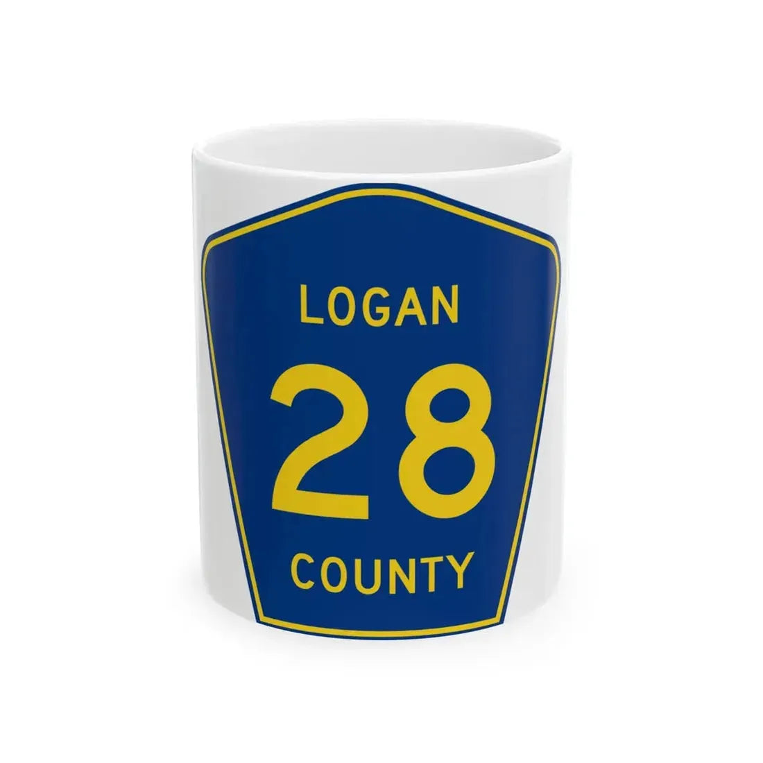 Logan County 28 (Illinois) (Road Sign) White Coffee Mug 11oz - Go Mug Yourself