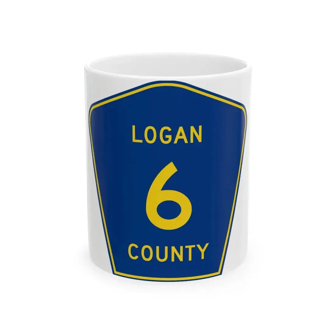 Logan County 6 (Illinois) (Road Sign) White Coffee Mug 11oz - Go Mug Yourself