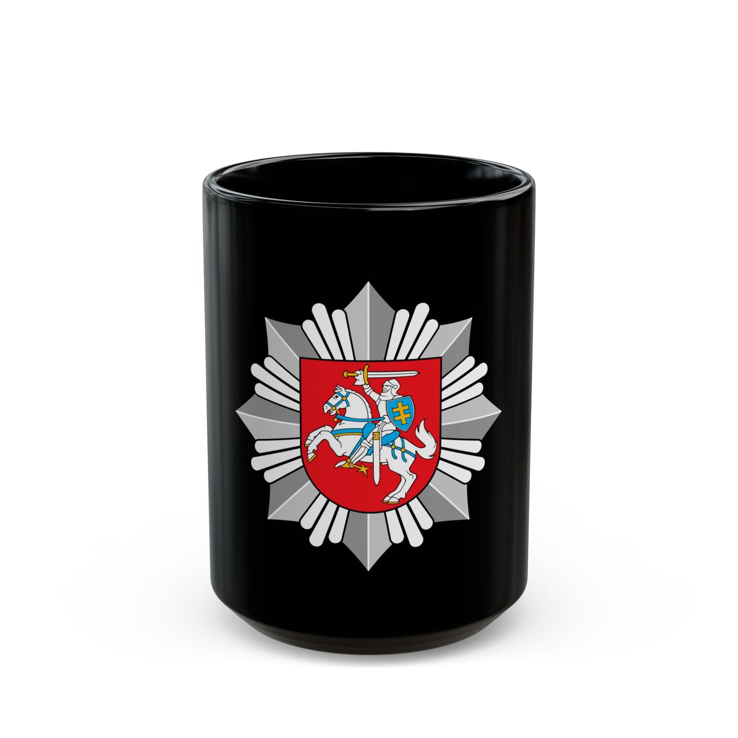 Logo of the Police of Lithuania - Black Coffee Mug-15oz-Go Mug Yourself