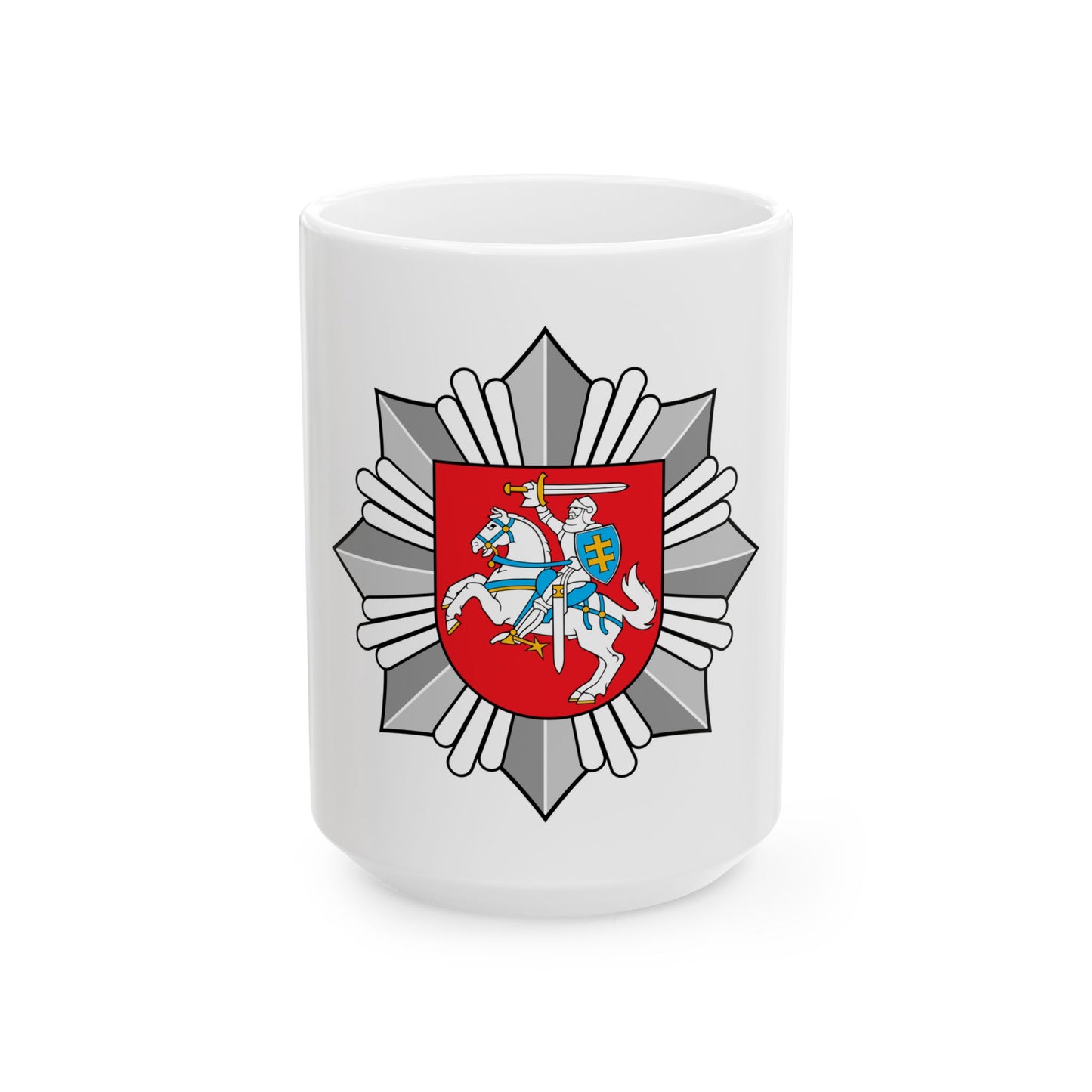 Logo of the Police of Lithuania - White Coffee Mug-15oz-Go Mug Yourself