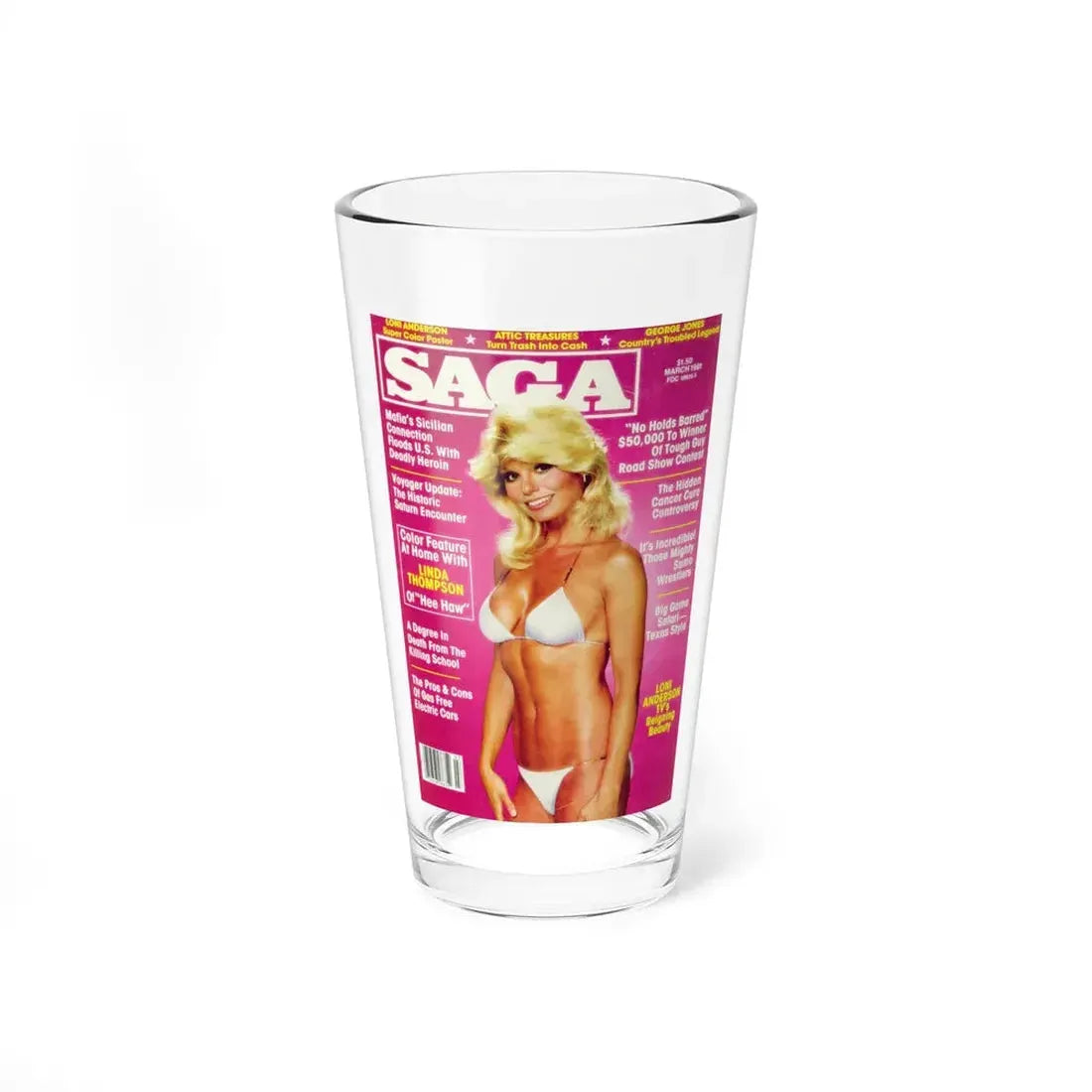 Loni Anderson #45 (Vintage Female Icon) Pint Glass 16oz 16oz - Go Mug Yourself