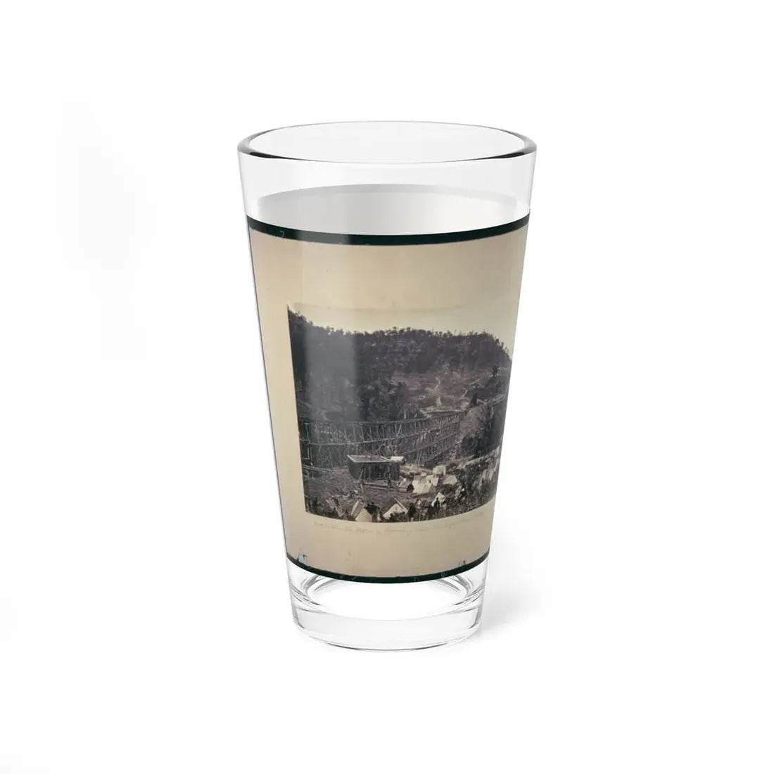 Looking Down The Valley Of Running-Water Creek From Near Whiteside's, Tenn., Nashville & Chattanooga R.R. Bridge On The Left (U.S. Civil War) Pint Glass 16oz - Go Mug Yourself