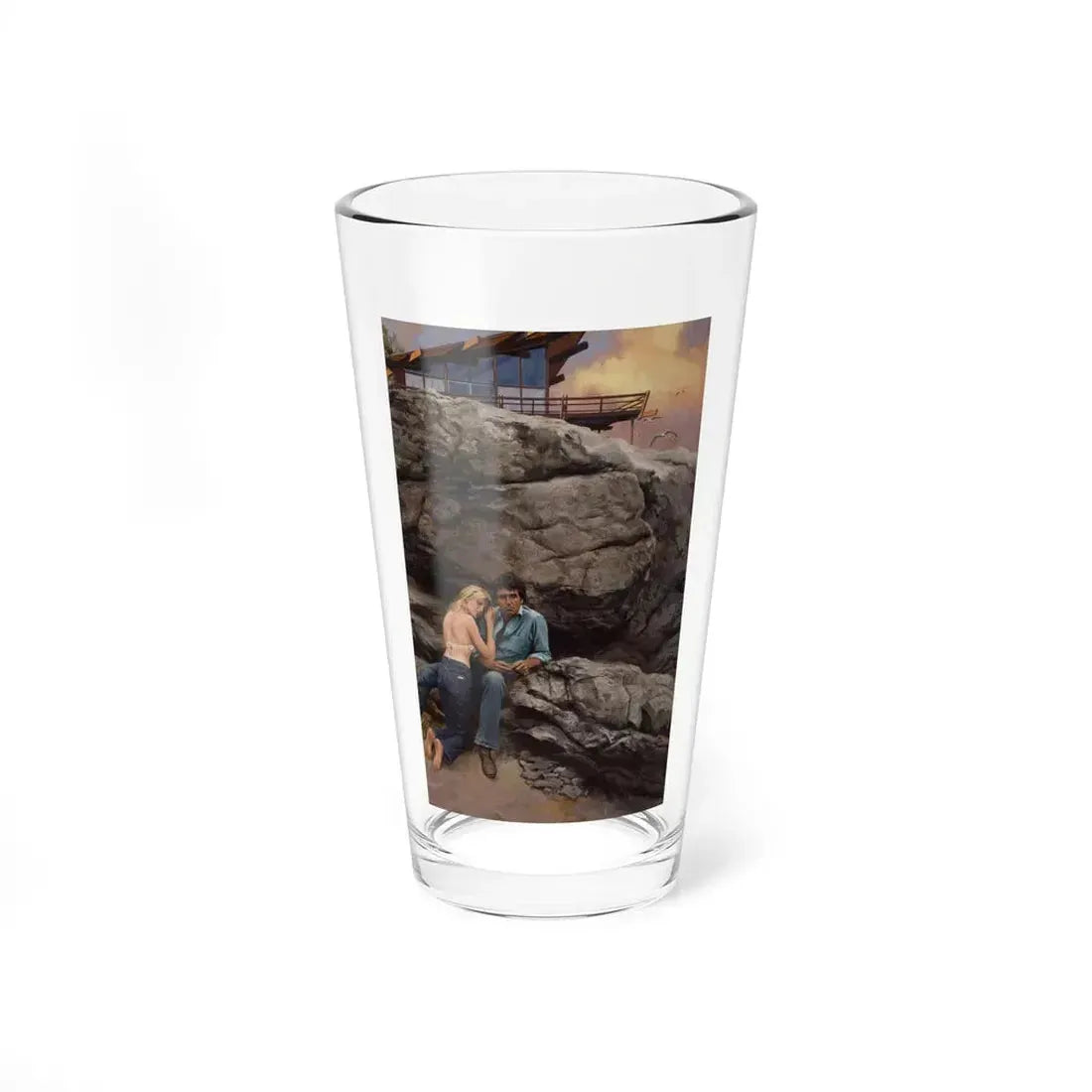 Looking for Ginger North, Gold Medal paperback cover, 1980 (Attributed) - Pint Glass 16oz 16oz - Go Mug Yourself