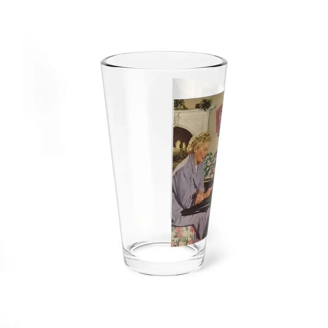 Looking Over The Vacation Trophies. Number 74 in the series 'Home Life in America' - Pint Glass 16oz - Go Mug Yourself