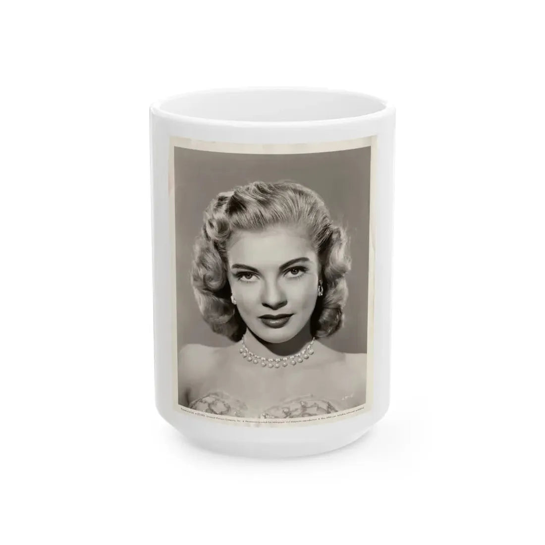 Lori Nelson #02 - 8.25x10 Head & Shoulder B&W Glamour Portrait Vintage Photo from 1-11-1952 1 (Vintage Female Icon) White Coffee Mug 15oz - Go Mug Yourself