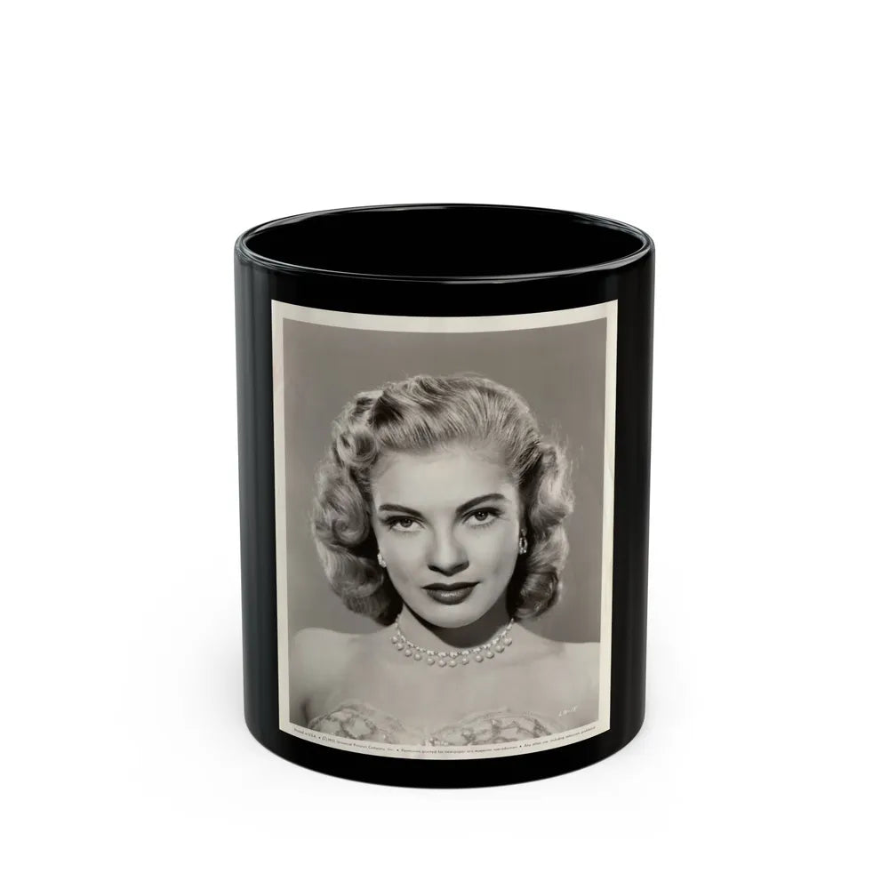 Lori Nelson #02 - 8.25x10 Head & Shoulder B&W Glamour Portrait Vintage Photo from 1-11-1952 1 (Vintage Female Icon) Black Coffee Mug-11oz-Go Mug Yourself