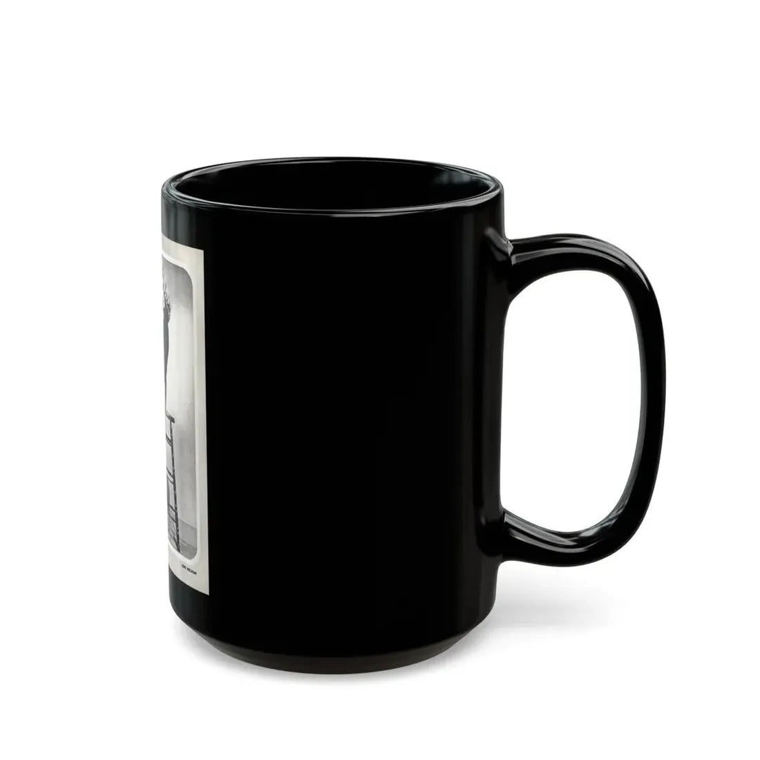 Lori Nelson #04 - Vintage B&W Full Body Leggy Cheesecake Pin-Up Photo (Vintage Female Icon) Black Coffee Mug - Go Mug Yourself