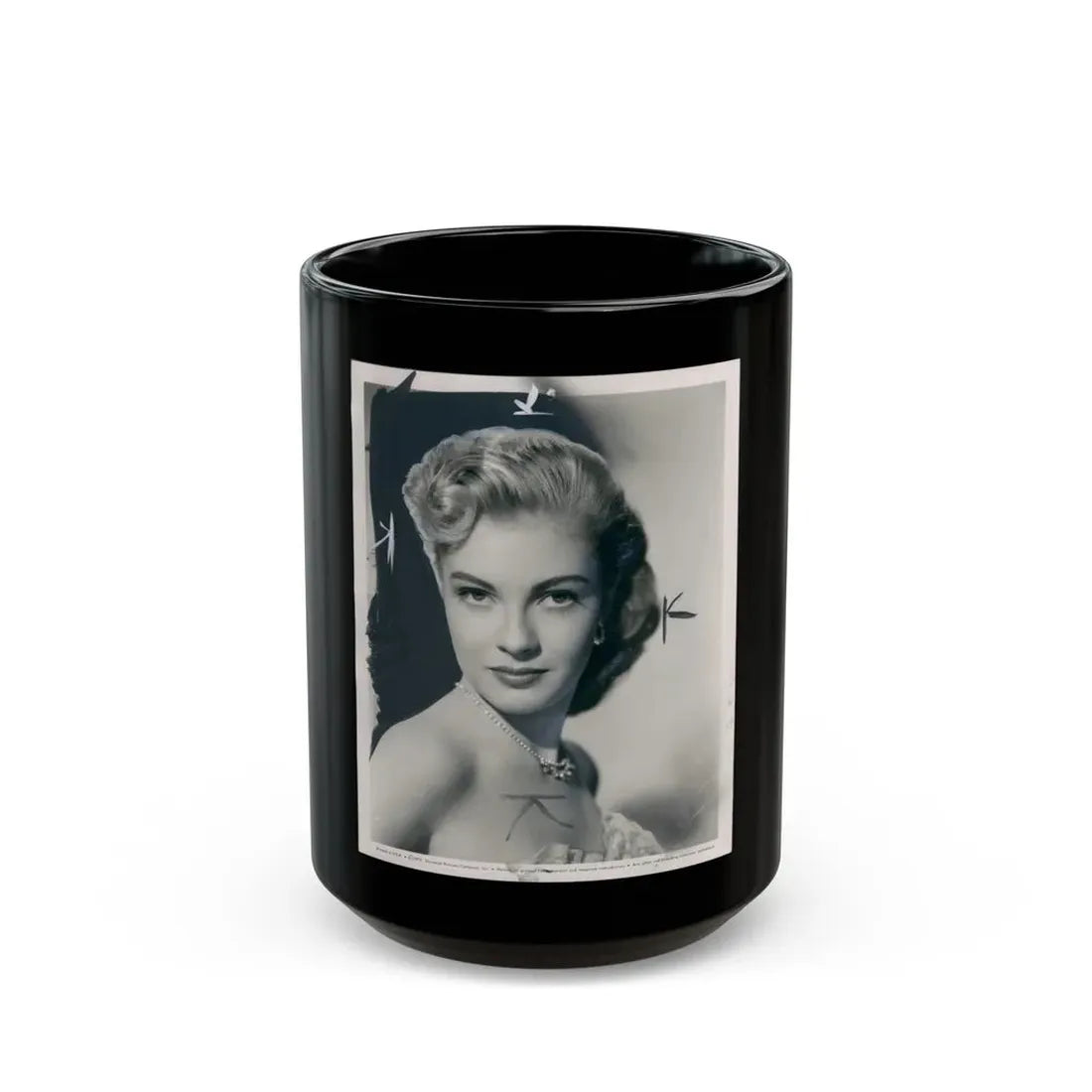 Lori Nelson #131 (Vintage Female Icon) Black Coffee Mug 15oz - Go Mug Yourself