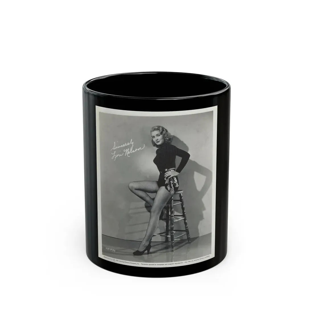 Lori Nelson #14 (Vintage Female Icon) Black Coffee Mug 11oz - Go Mug Yourself