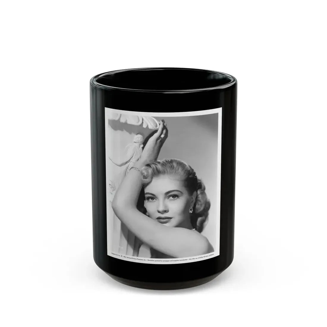Lori Nelson #149 (Vintage Female Icon) Black Coffee Mug 15oz - Go Mug Yourself