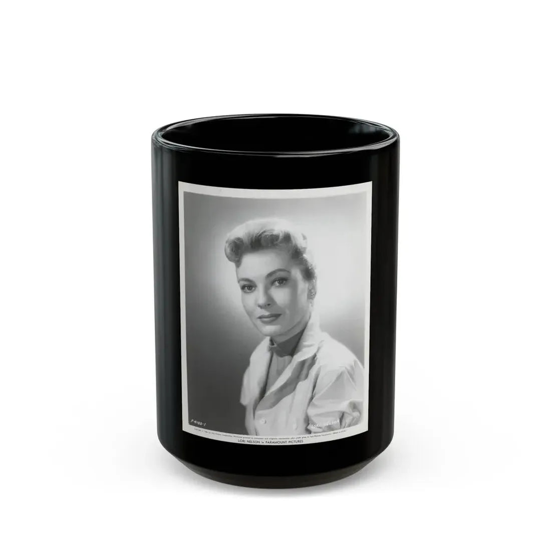 Lori Nelson #158 (Vintage Female Icon) Black Coffee Mug 15oz - Go Mug Yourself