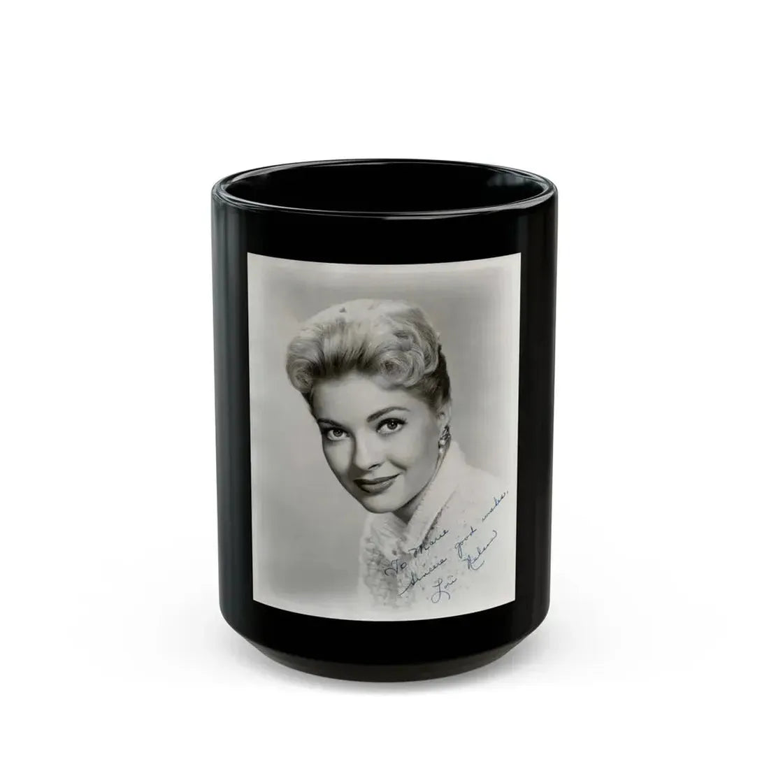 Lori Nelson #160 2 (Vintage Female Icon) Black Coffee Mug 15oz - Go Mug Yourself