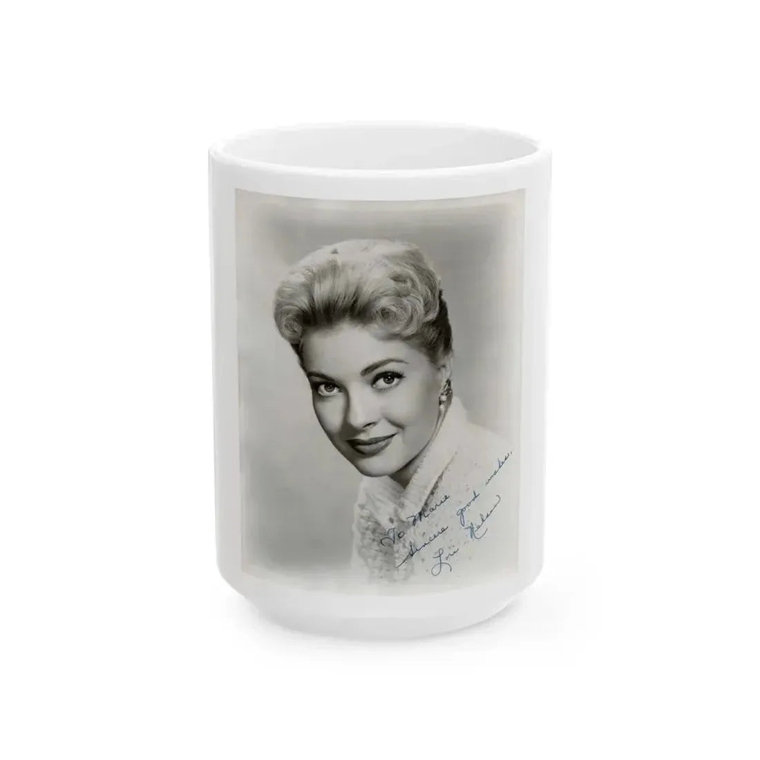 Lori Nelson #160 2 (Vintage Female Icon) White Coffee Mug 15oz - Go Mug Yourself