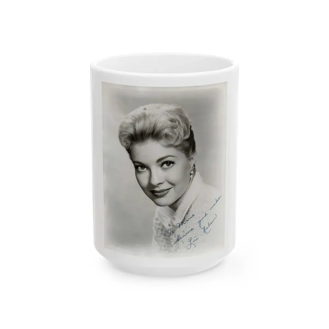 Lori Nelson #160 2 (Vintage Female Icon) White Coffee Mug 15oz - Go Mug Yourself