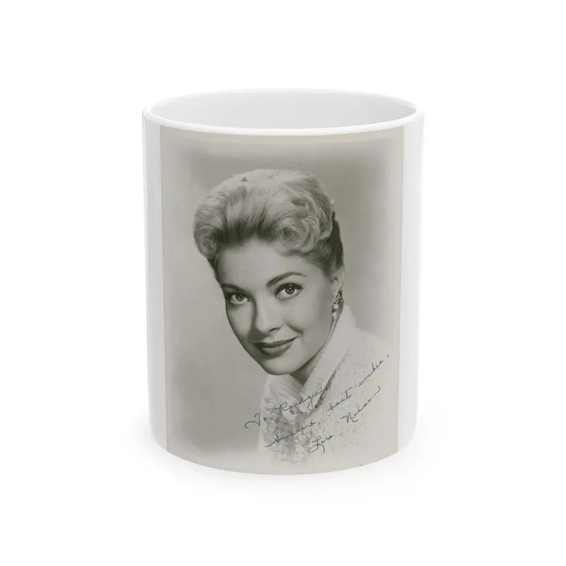 Lori Nelson #160 (Vintage Female Icon) White Coffee Mug 11oz - Go Mug Yourself