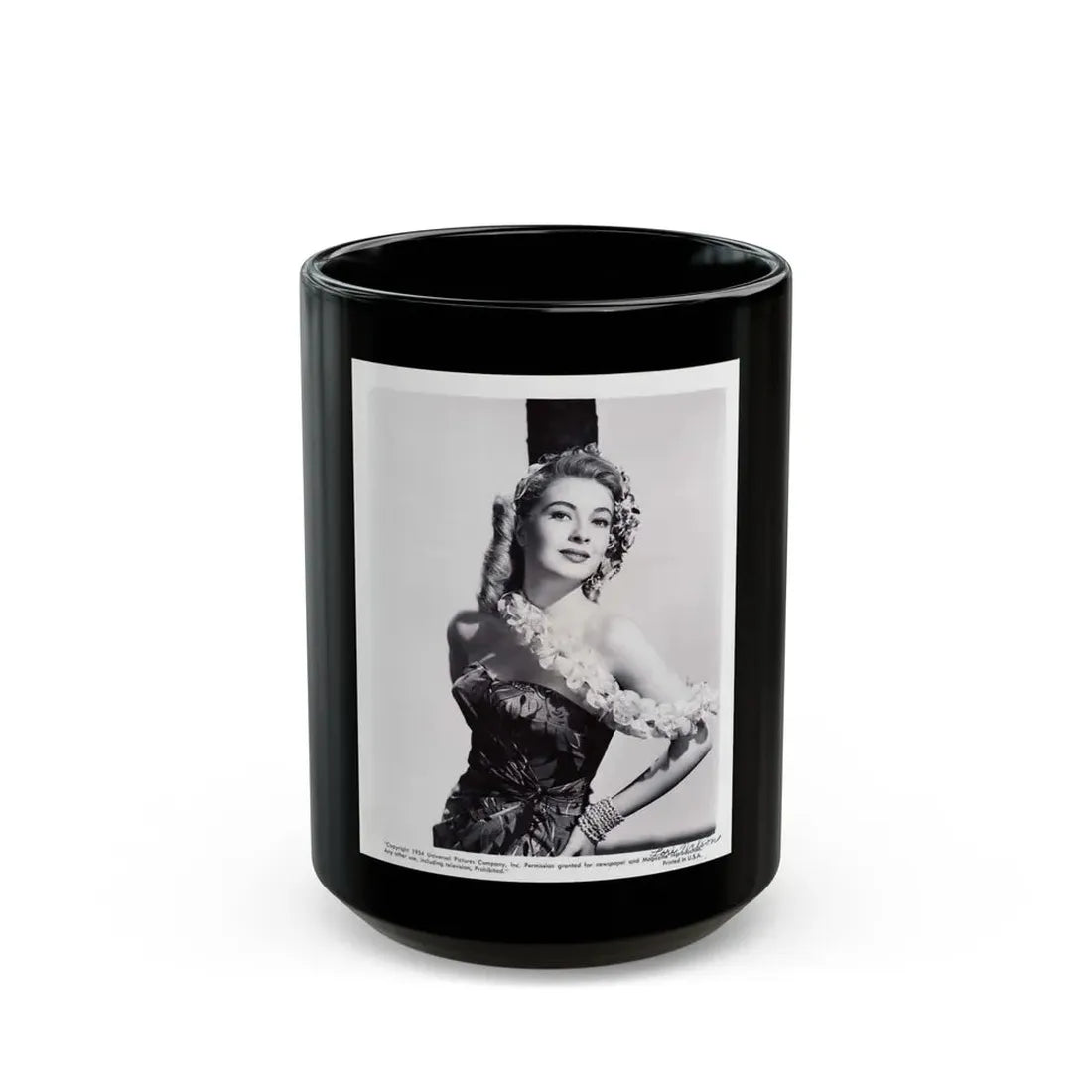 Lori Nelson #162 (Vintage Female Icon) Black Coffee Mug 15oz - Go Mug Yourself
