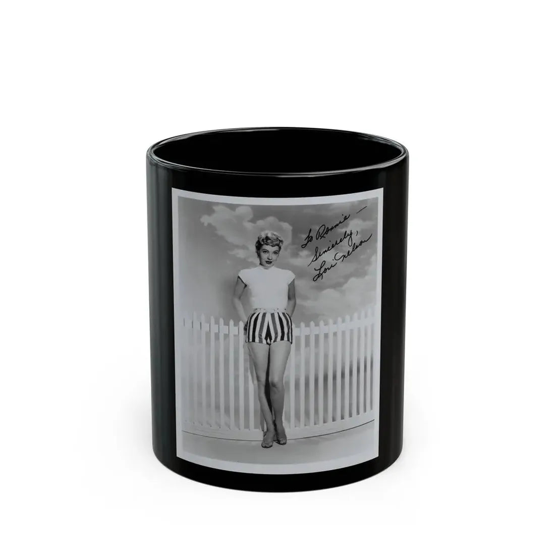 Lori Nelson #171 (Vintage Female Icon) Black Coffee Mug 11oz - Go Mug Yourself