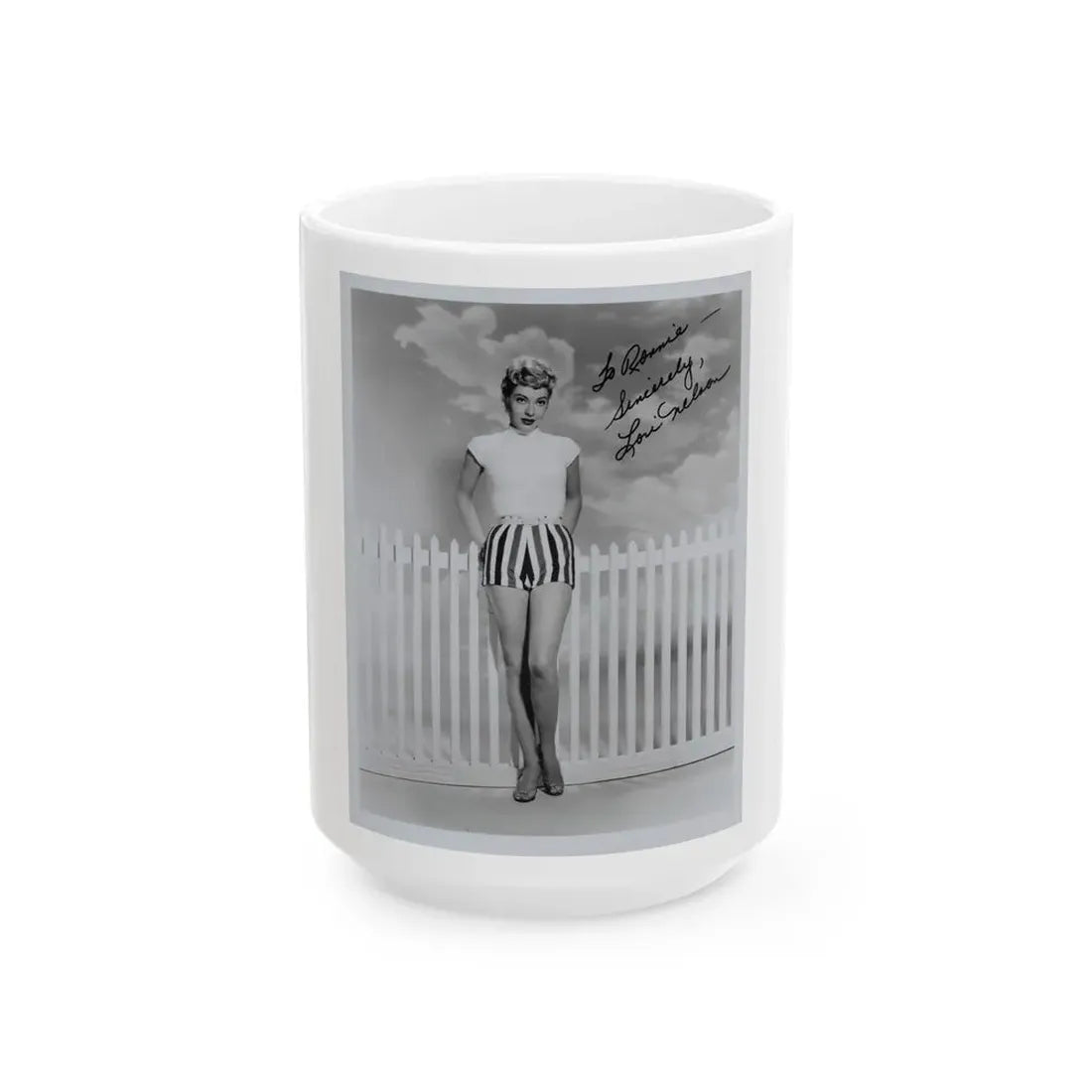 Lori Nelson #171 (Vintage Female Icon) White Coffee Mug 15oz - Go Mug Yourself
