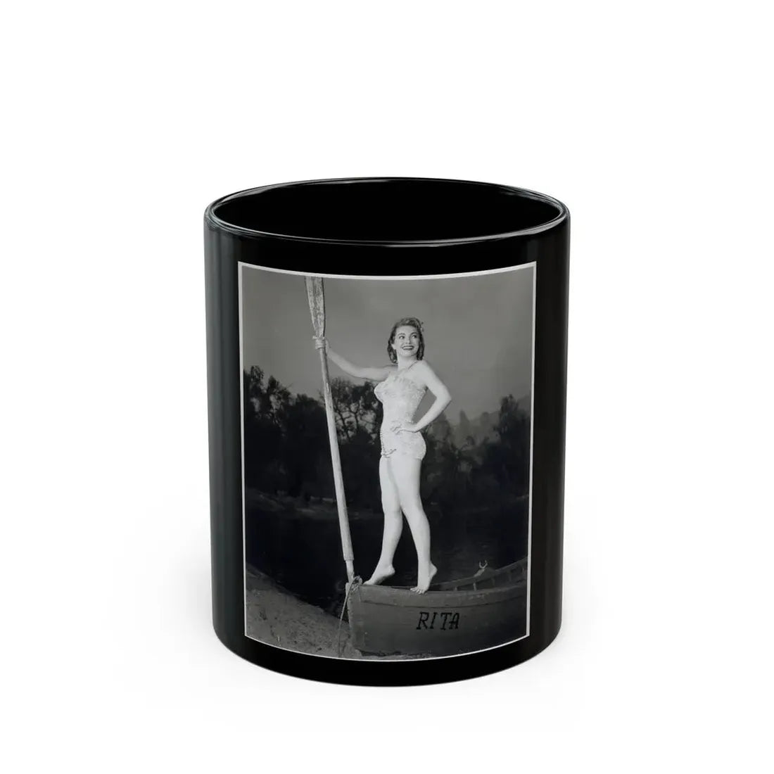 Lori Nelson #172 (Vintage Female Icon) Black Coffee Mug 11oz - Go Mug Yourself