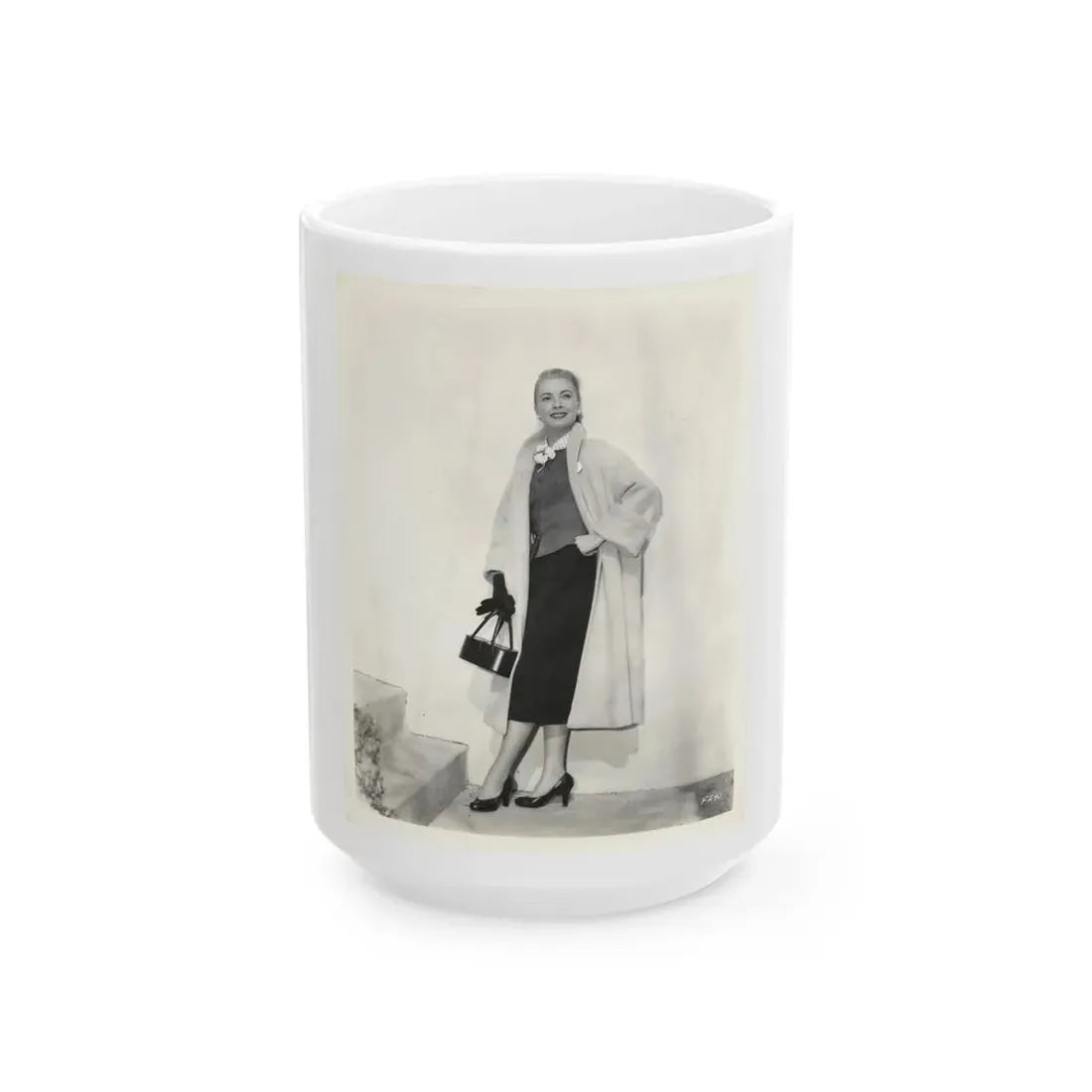 Lori Nelson #179 (Vintage Female Icon) White Coffee Mug 15oz - Go Mug Yourself