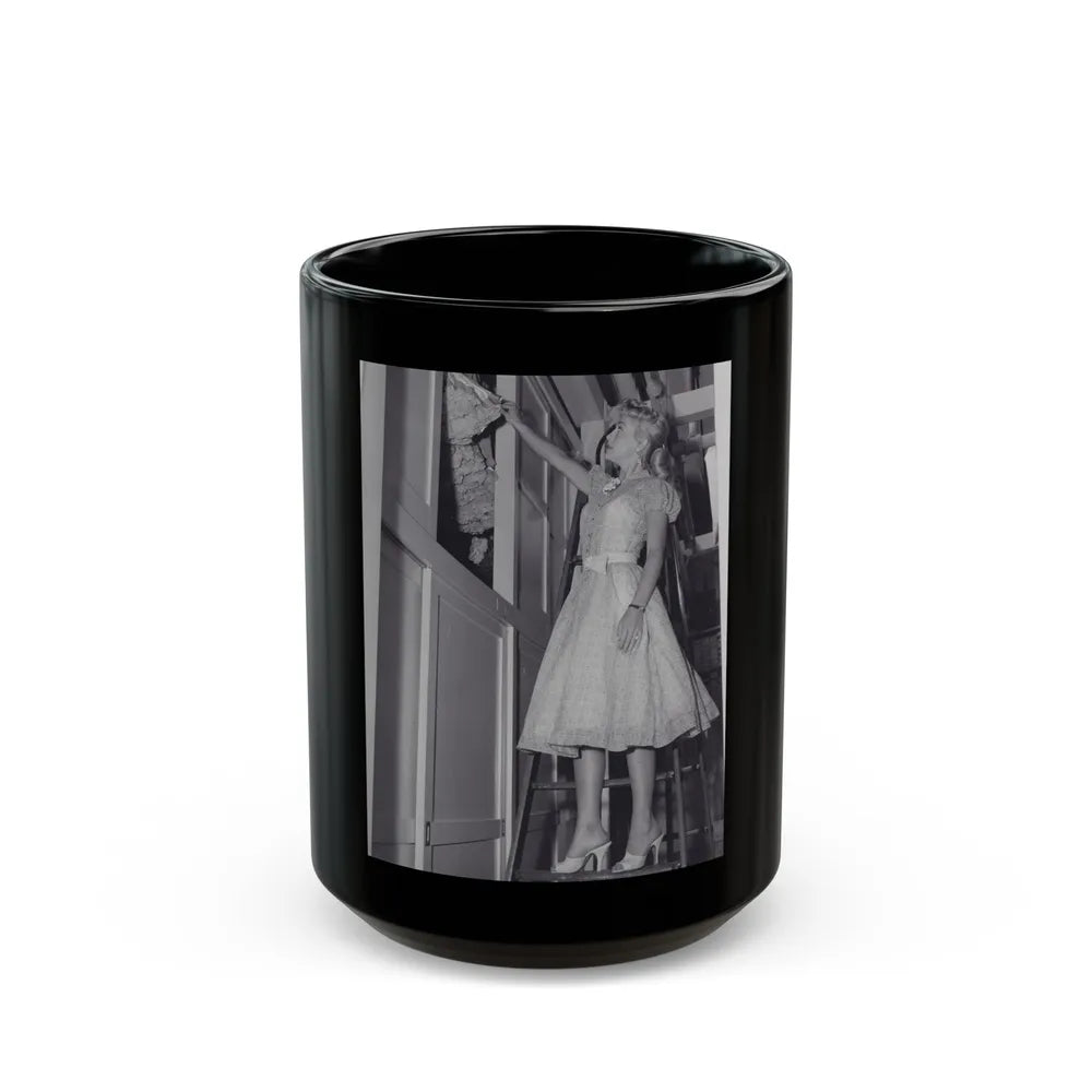 Lori Nelson #180 (Vintage Female Icon) Black Coffee Mug-15oz-Go Mug Yourself