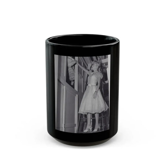 Lori Nelson #180 (Vintage Female Icon) Black Coffee Mug 15oz - Go Mug Yourself