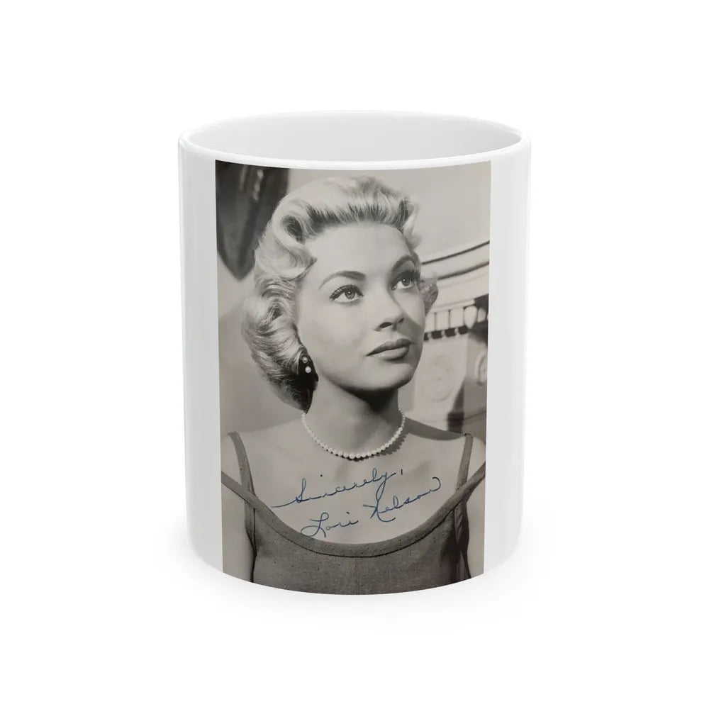 Lori Nelson #201 (Vintage Female Icon) White Coffee Mug-11oz-Go Mug Yourself