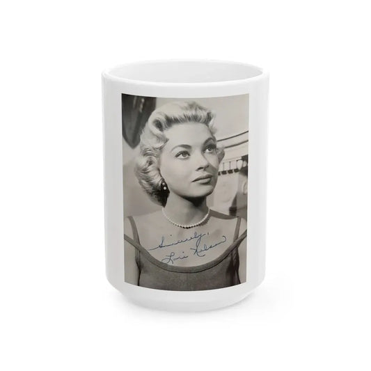 Lori Nelson #201 (Vintage Female Icon) White Coffee Mug 15oz - Go Mug Yourself
