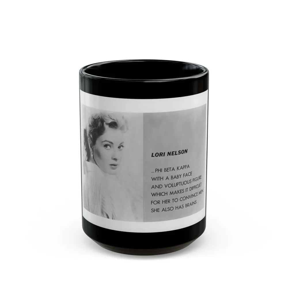 Lori Nelson #202 (Vintage Female Icon) Black Coffee Mug-15oz-Go Mug Yourself